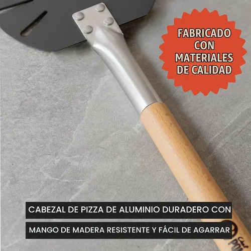Vista 7 de Chef Pomodoro Girador de cáscara de torneado de pizza de 7 pulgadas, mango
