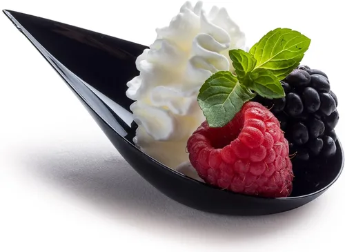 Vista 2 de Zappy - Mini cuchara para aperitivos/Cucharas para cata/Plato de postre asiático, 100 unidades, Negro