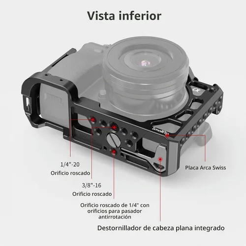 Vista 5 de SmallRig - Soporte de jaula de cámara de aleación de aluminio para Sony