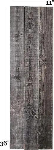 Vista 3 de Letrero de madera rústica envejecida DIY en blanco (gris envejecido, 11"x36")