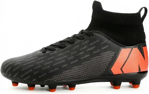 Vista 2 de WILTENA Botas de fútbol clásicas unisex para mujer, de alta calidad, ligeras, para hombre Negro