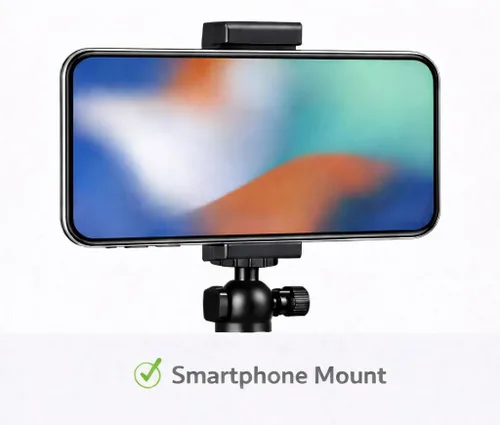 Vista 4 de Acuvar Trípode para teléfono celular con control remoto, soporte flexible de 10 pulgadas, soporte para teléfono y adaptador GoPro, trípode de viaje