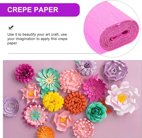 Vista 2 de LIFKOME Papel crepé dobleces rollo de papel crepé hojas italianas rosas papel de regalo para obras de arte floral, bricolaje, decoración de boda