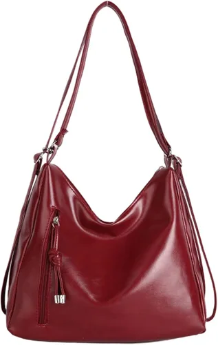 Vista 9 de Amplia bolsa de hombro, práctica mochila de piel sintética resistente al desgaste con correa ajustable para mujeres y niñas, Negro