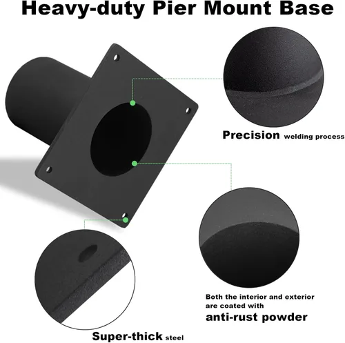 Vista 2 de Base de montaje en muelle, adaptador de montaje de muelle resistente para accesorios de luz de poste de 3 pulgadas, accesorios de montaje incluidos