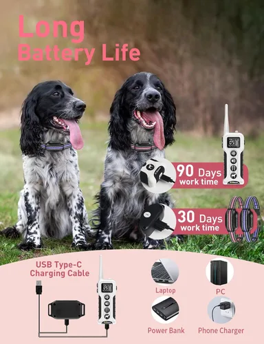 Vista 8 de Collar de entrenamiento para perros sin choque, collar vibratorio para perros pequeños, medianos y grandes, sin golpes, sin puntas