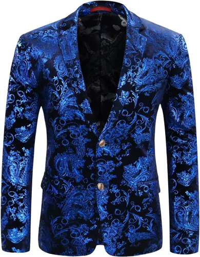 Vista 11 de Cloudstyle Traje de Vestir Floral para Hombre con Solapa con Muescas de Corte Ajustado Elegante Blazer Traje de Vestir Negro