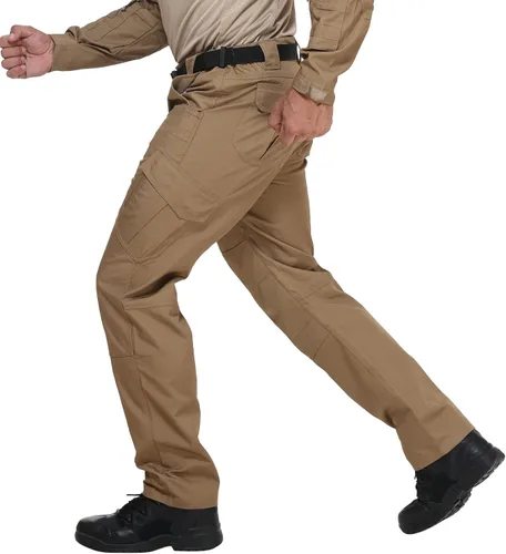 Vista 2 de URBEST Pantalones tácticos Ripstop para hombre, pantalones cargo resistentes al agua, pantalones de trabajo ligeros para senderismo al aire libre