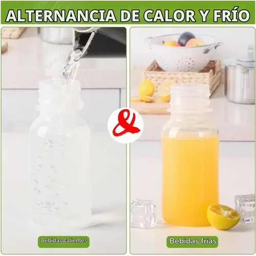Vista 4 de zmybcpack Paquete de 24 botellas de jugo de plástico de 3.4 fl oz con tapas