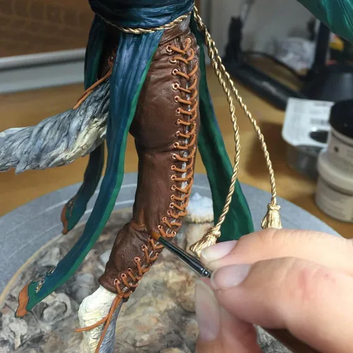 Vista 5 de Juego de pinceles para detalles de esmalte fino, 11 piezas de pinceles en miniatura para detalles y pintura artística, acrílico, acuarela, óleo