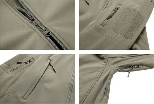 Vista 3 de MAGCOMSEN - Chaqueta táctica para hombre de invierno con forro polar y bolsillos múltiples para esquiar impermeable forrada