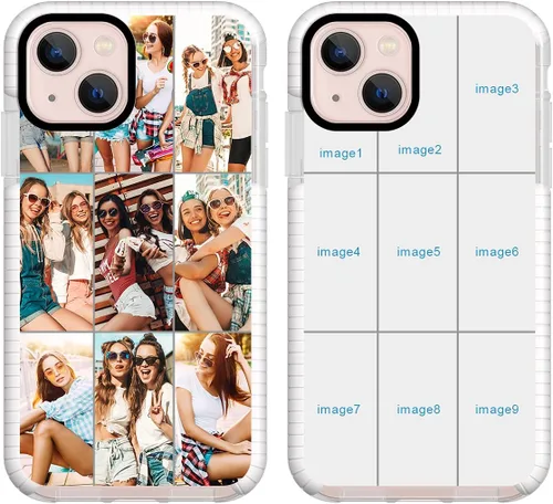 Vista 18 de Funda de teléfono personalizada para iPhone 13 personalizada con collage de múltiples imágenes, funda resistente a los arañazos, a los golpes, funda