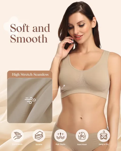 Vista 75 de Coobie Brasier sin costuras de cobertura completa para mujer con acolchado extraíble para mayor comodidad
