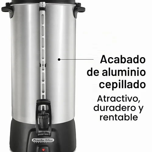 Vista 4 de Proctor Silex 45100 Urna para café de aluminio cepillado para 100 tazas