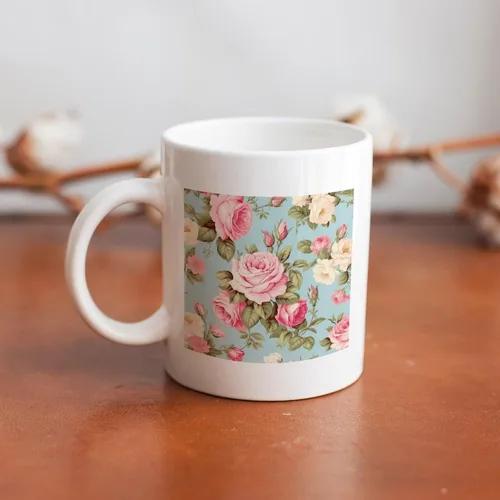Vista 7 de Tazas de café vintage Shabby Chic Rose con diseño de flores antiguas, taza de cerámica divertida y única para cumpleaños, Día de la Madre, ideas
