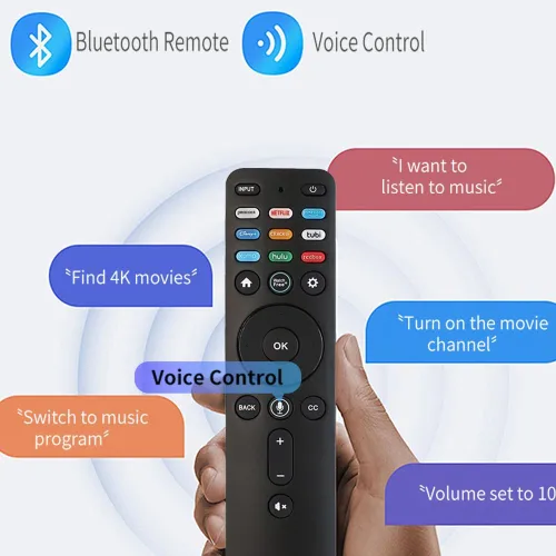 Vista 2 de RIVIERA Vizio - Control remoto universal para todos los televisores inteligentes VIZIO compatibles con D, E, M, P, V, PX Series con voz sin teclas