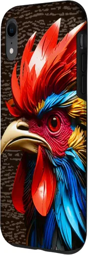 Vista 2 de Funda para teléfono iPhone XR Gallo Gallo de granja Animal Art Rooster