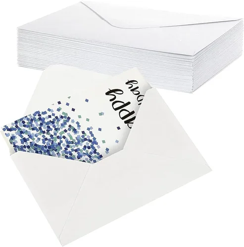 Vista 4 de Tarjetas de felicitación de cumpleaños, 4 x 6 pulgadas, paquete de 48, diseño de confeti multicolor, interior en blanco con sobres para fiestas
