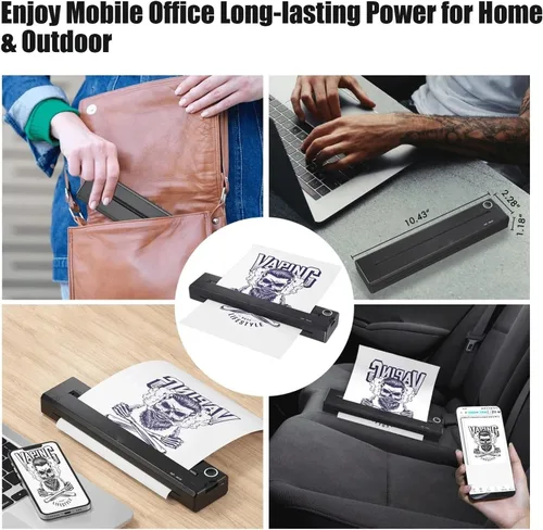 Vista 2 de Portable Tattoo Transfer Printer Machine Mini Network Thermal Stencil Line Drawing Printing Copier