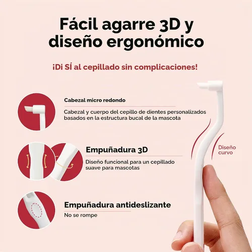 Vista 7 de JAYU PET Cepillo de Cuidado Dental (Cerdas de Borde) 1 unidad - Cepillo de Dientes para Perro con Cabeza Micro Redonda, Cepillo de Dientes