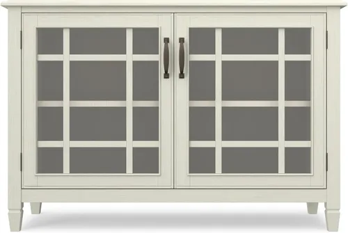 Vista 6 de SIMPLIHOME Connaught - Armario de madera maciza de 60 pulgadas de ancho, color negro