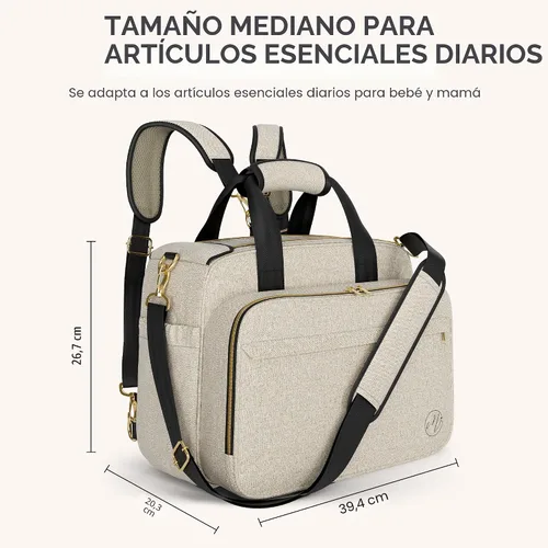 Vista 8 de Mellories Bolso de pañales convertible de 4 en 1 para bebés niños y niñas - Se convierte en mochila de pañales, bolso de bebé, bolso de cochecito