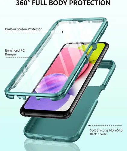 Vista 3 de Funda para teléfono Samsung Galaxy A03s: Fundas delgadas de silicona a prueba de golpes híbridas bonitas fundas protectoras - TPU duradero de doble