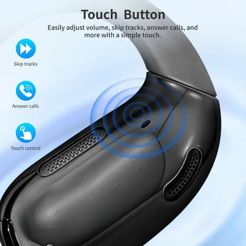 Vista 5 de Auriculares de conducción ósea de oreja abierta, auriculares inalámbricos Bluetooth con micrófono integrado, ajuste seguro y cómodo, batería