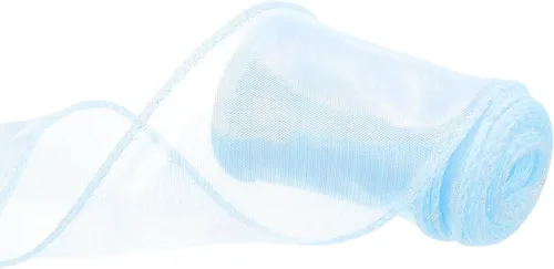 Vista 66 de MECCANIXITY - Cinta de organza con cable de 1 1/2" de ancho, brillante, transparente, con brillo irisado en tonos pastel, cinta de gasa para Beige