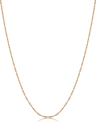 Vista 10 de Collar de cadena de oro amarillo, blanco o rosa de 14 quilates de 0.031 in (14, 16, 18, 20, 24 o 30 pulgadas), muy fino y ligero