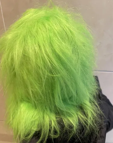 Vista 6 de ElatedVan Máscara de látex de monstruo verde de Navidad, disfraz realista para adultos accesorios de cosplay