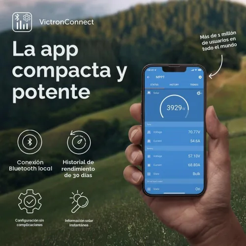 Vista 5 de Victron Energy SmartSolar MPPT MC4, Controlador de carga 250V 60A (NH-354, Bluetooth, 12/24/36/48V)