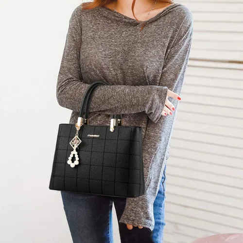 Vista 3 de XingChen Carteras y bolsos para mujer de piel sintética con asa superior, bolso de hombro para mujer