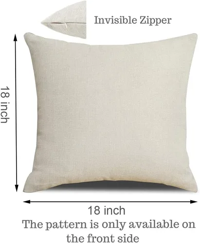 Vista 7 de Juego de 4 fundas de almohada de estilo rural para sofá, de lino y algodón, de 18 x 18 pulgadas, para la inauguración de la casa