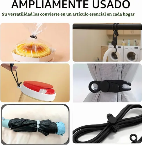 Vista 7 de 12 bridas de silicona para cables, envoltura elástica reutilizable, organizador de cables de datos y correas de gestión de cables, para cables