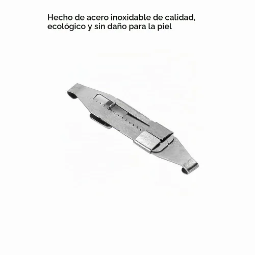 Vista 4 de Corrección de uñas encarnadas plateadas de 17 a 0.866 in ajustable de acero inoxidable corrector de uñas de pedicura paroniquia herramienta