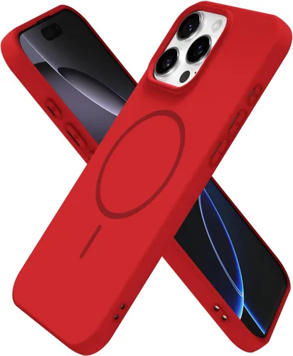 Vista 29 de Oakxco Funda de Silicona Mag Safe para iPhone 12 Pro Max, Funda Magnética Delgada y Fina Compatible con Carga Inalámbrica MagSafe, Bonita Funda