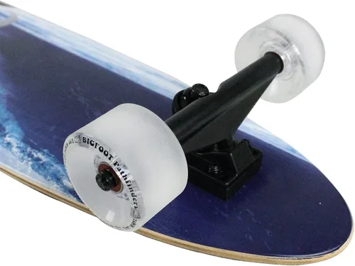 Vista 2 de Paradise Longboard Kicktail Complete Cruiser Patineta, Wave Fade 9 x 40 pulgadas