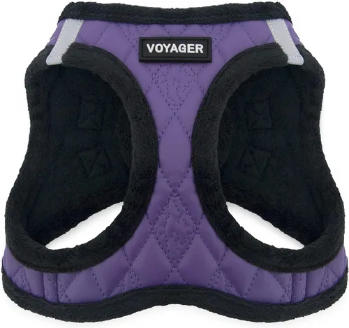 Vista 26 de Best Pet Supplies - Arnés para todo clima de malla y felpa, reflectante y antitirones, para perros/gatos pequeños/medianos, cierre de gancho y felpa