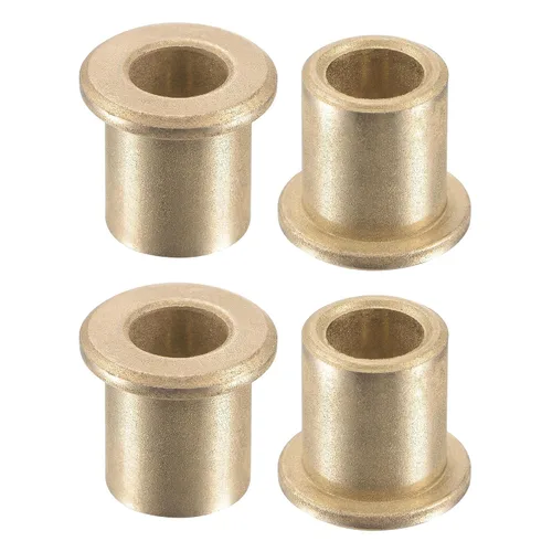 Vista 6 de uxcell Flange Sleeve Bearings 4mm Bore 8mm OD 4mm Length 12mm Flange Dia 2mm Flange Thickness Sintered Bronze Self-Lubricating Bushing 4pcs
