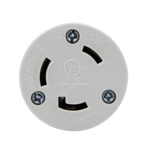 Vista 2 de ENERLITES NEMA L6-30R - Conector de bloqueo para generador, enchufe hembra de bloqueo giratorio, 30 amperios, 250 voltios, 2 polos, conexión a