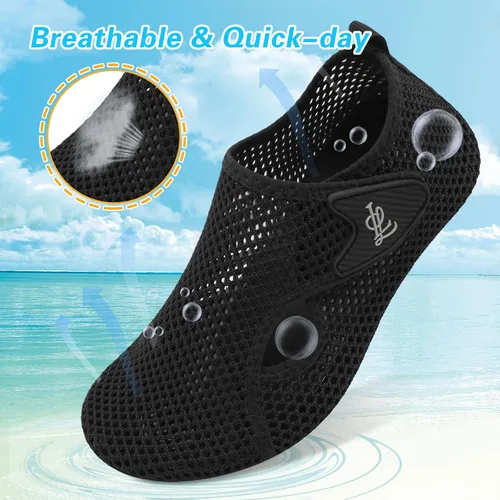 Vista 3 de LeIsfIt Water Shoes for Women Men Wide Swim Beach Barefoot Shoes Quick Dry Aqua Socks for Pool Diving Boating River Yoga Lake Surf