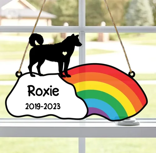 Vista 122 de LOVELYPOD Rainbow Bridge - Regalos conmemorativos para mascotas, regalos conmemorativos para perros afganos por pérdida de sabueso afgano, regalo
