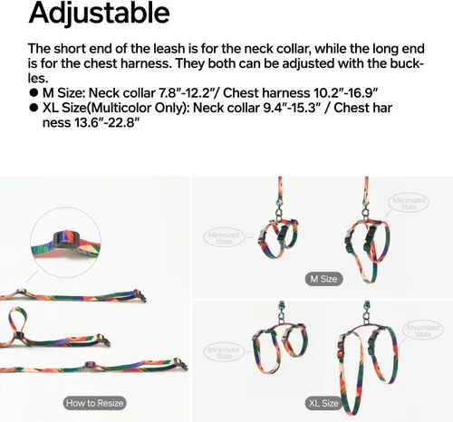 Vista 4 de pidan Cat Harness and Leash Set, Escape Proof Adjustable Kitten Harness for Large Small Cats, Easy Use, Lightweight Soft Walking Travel