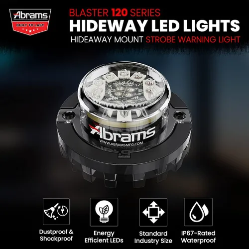 Vista 2 de Abrams. Faros escamoteables LED, Rojo/Azul