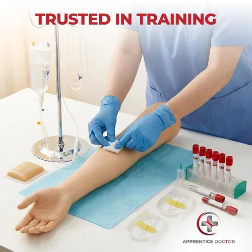 Vista 7 de Kit de práctica de flebotomía The Apprentice Doctor – Brazo completo de entrenamiento de flebotomía para venopunción y simulación IV Diseñado