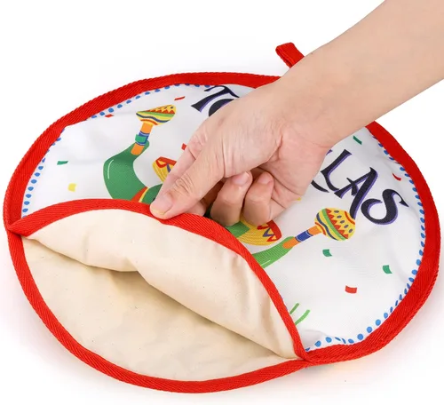 Vista 5 de Coloch Paquete de 3 bolsas calentadoras de tortillas, soporte aislante de 12 pulgadas para calentar tacos, mantiene el calor para tortillas