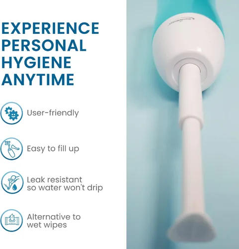 Vista 6 de GenieBidet Bidé portátil para llevar, bidé de viaje con boquilla telescópica, bidé de mano, ducha a tope sin fugas y desorden, reemplaza toallitas