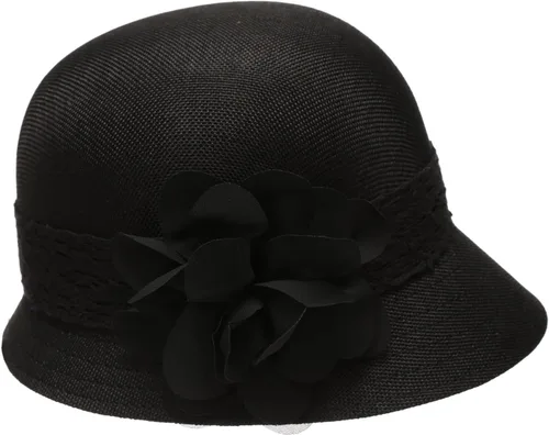 Vista 2 de Gorro de lino estilo Gatsby, con lazo y flor para mujer