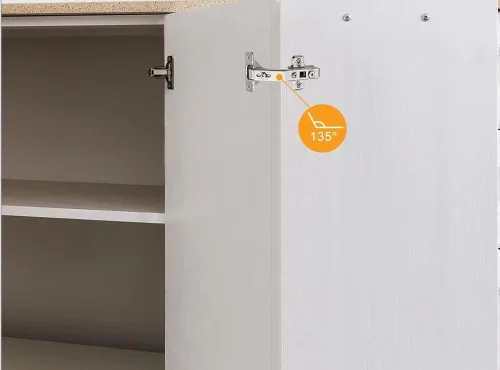 Vista 4 de Silverline Lazy Susan - Placa de marco de bisagra de 135 grados para conectar esquina gabinete de cocina, repuestos de accesorios de puerta plegada